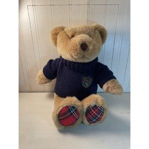 Ralph Lauren Plush Teddy Bear 2008 Polo Knitted Sweater Tartan Print